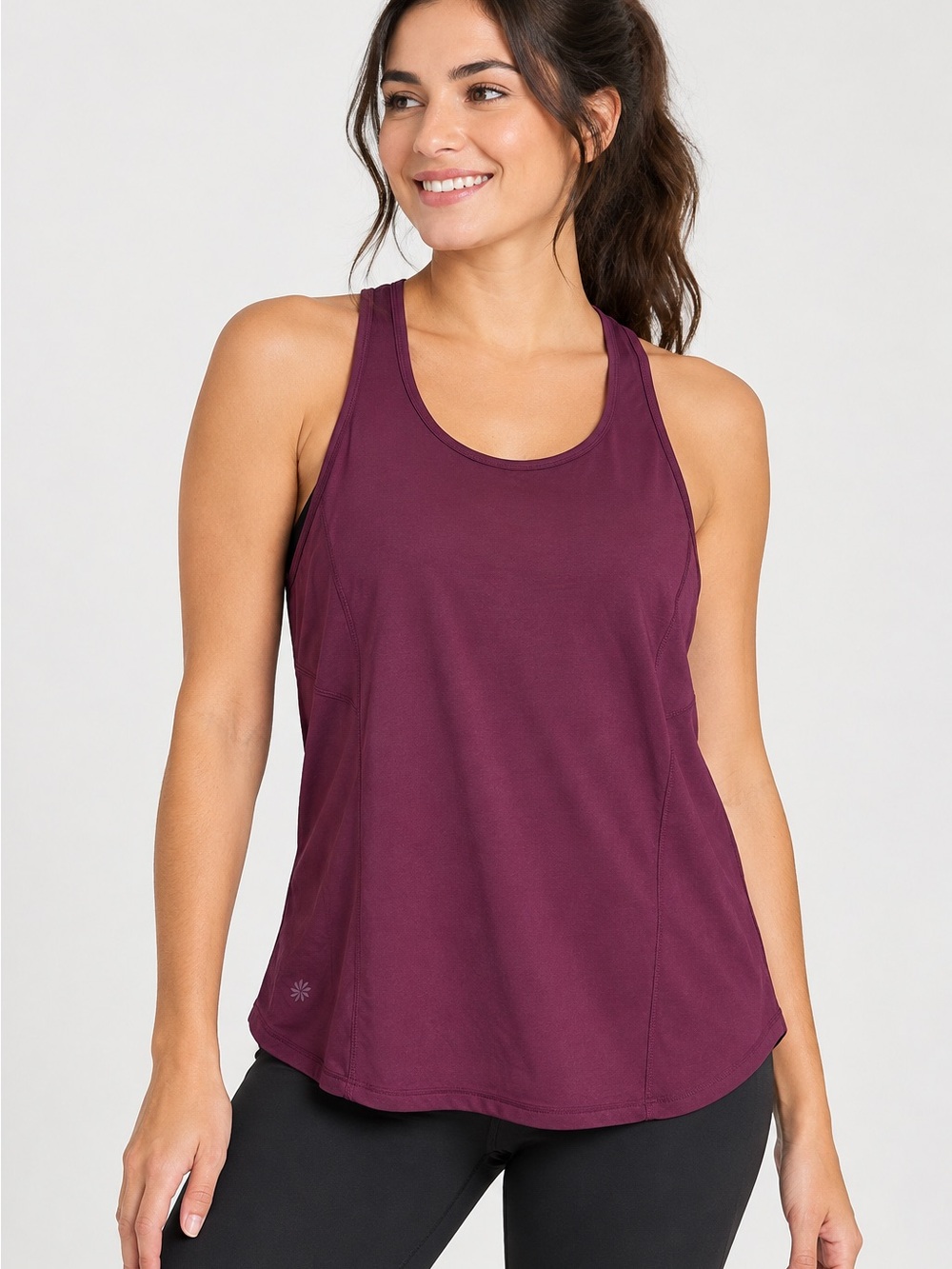 Athleta Plum Racerback Tank Top L Crossback Yoga Gym